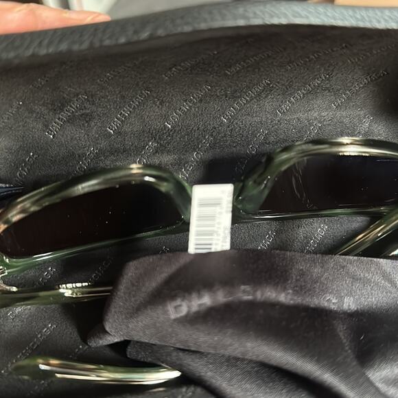 Balenciaga 60mmRectangle Sunglasses zebra with blue lense main image 9